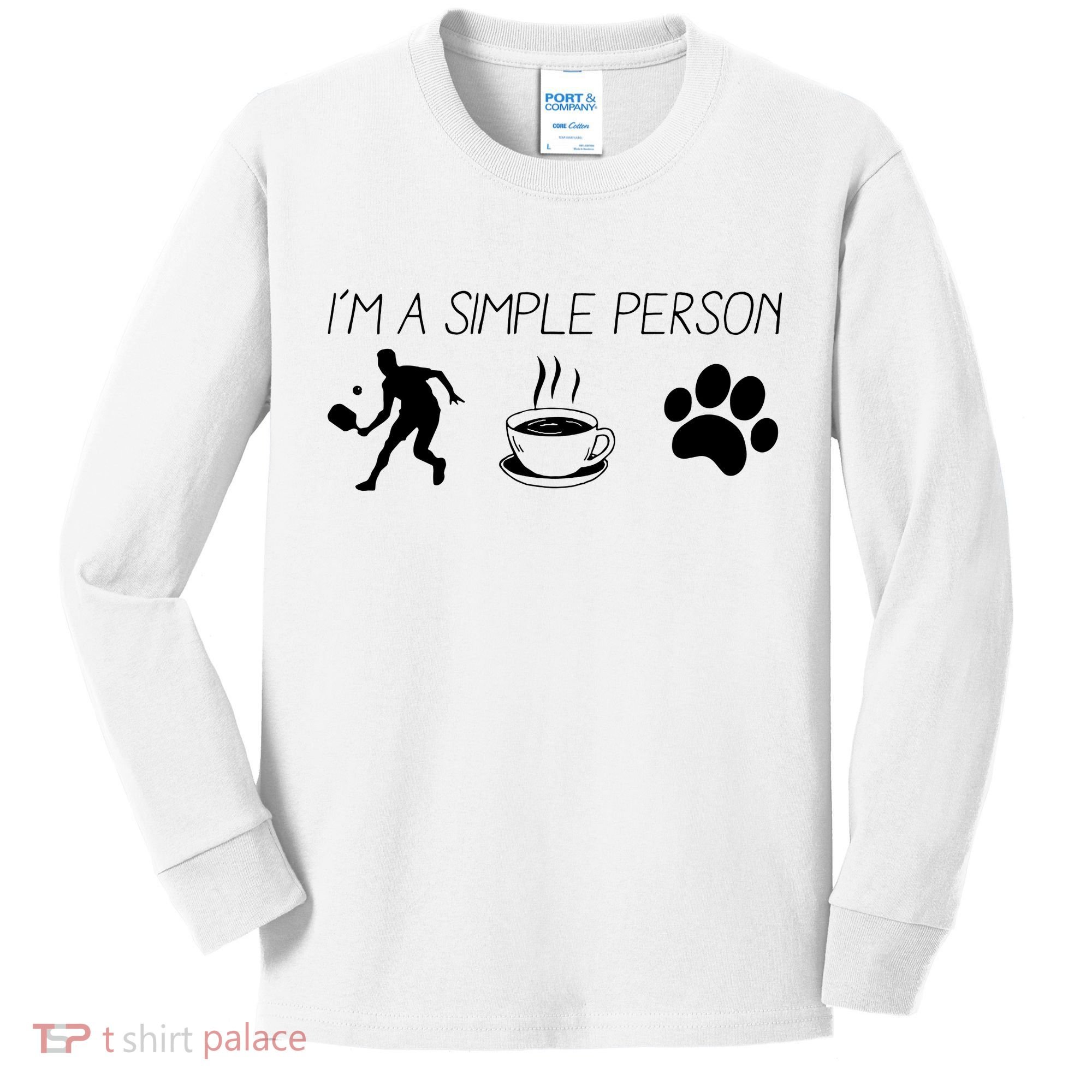 Simple Pickleball Player Kids Long Sleeve Shirt