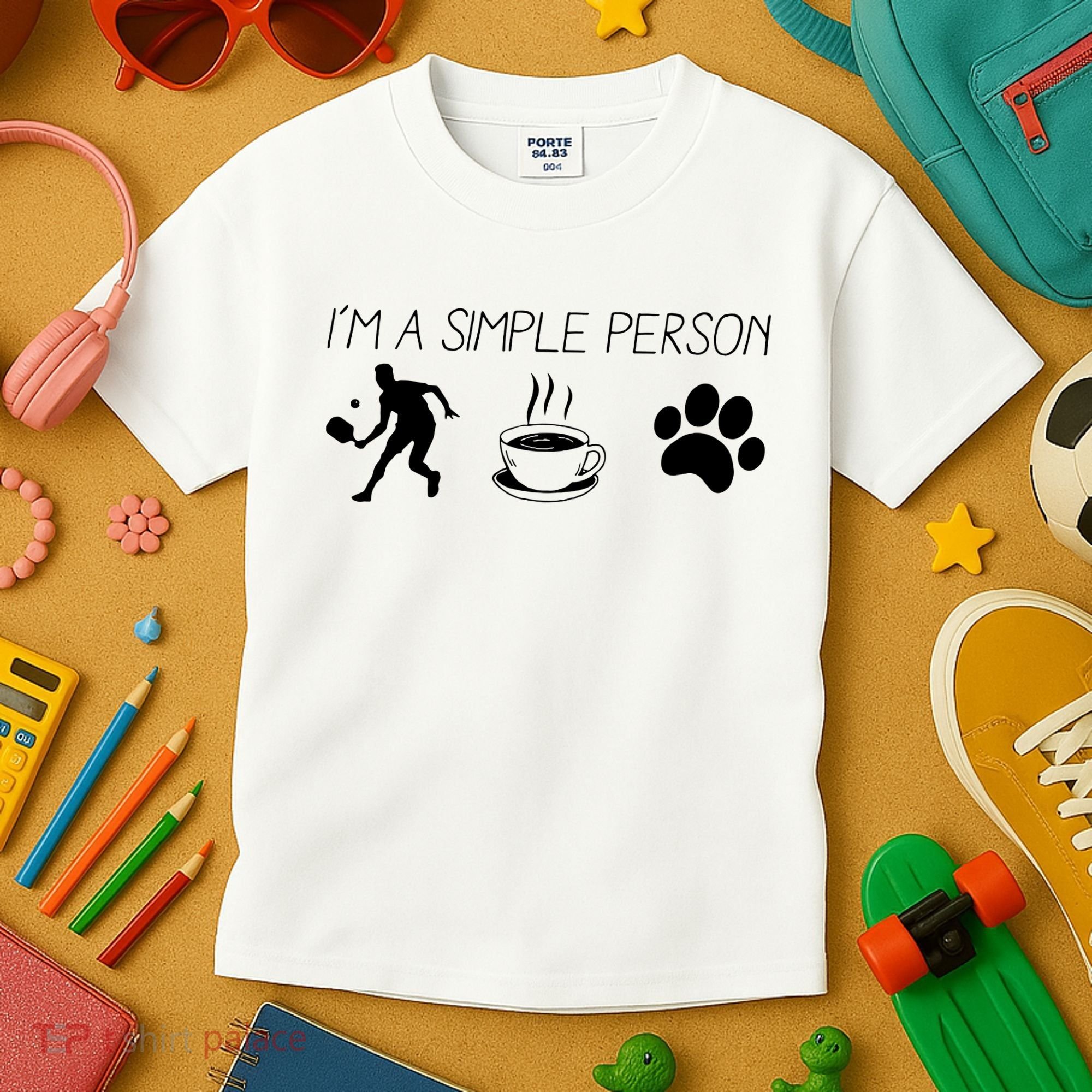 Simple Pickleball Player Kids T-Shirt