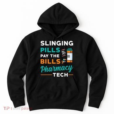Slinging Pills Pharmacy Tech Vintage Technician Pharmacist Hoodie