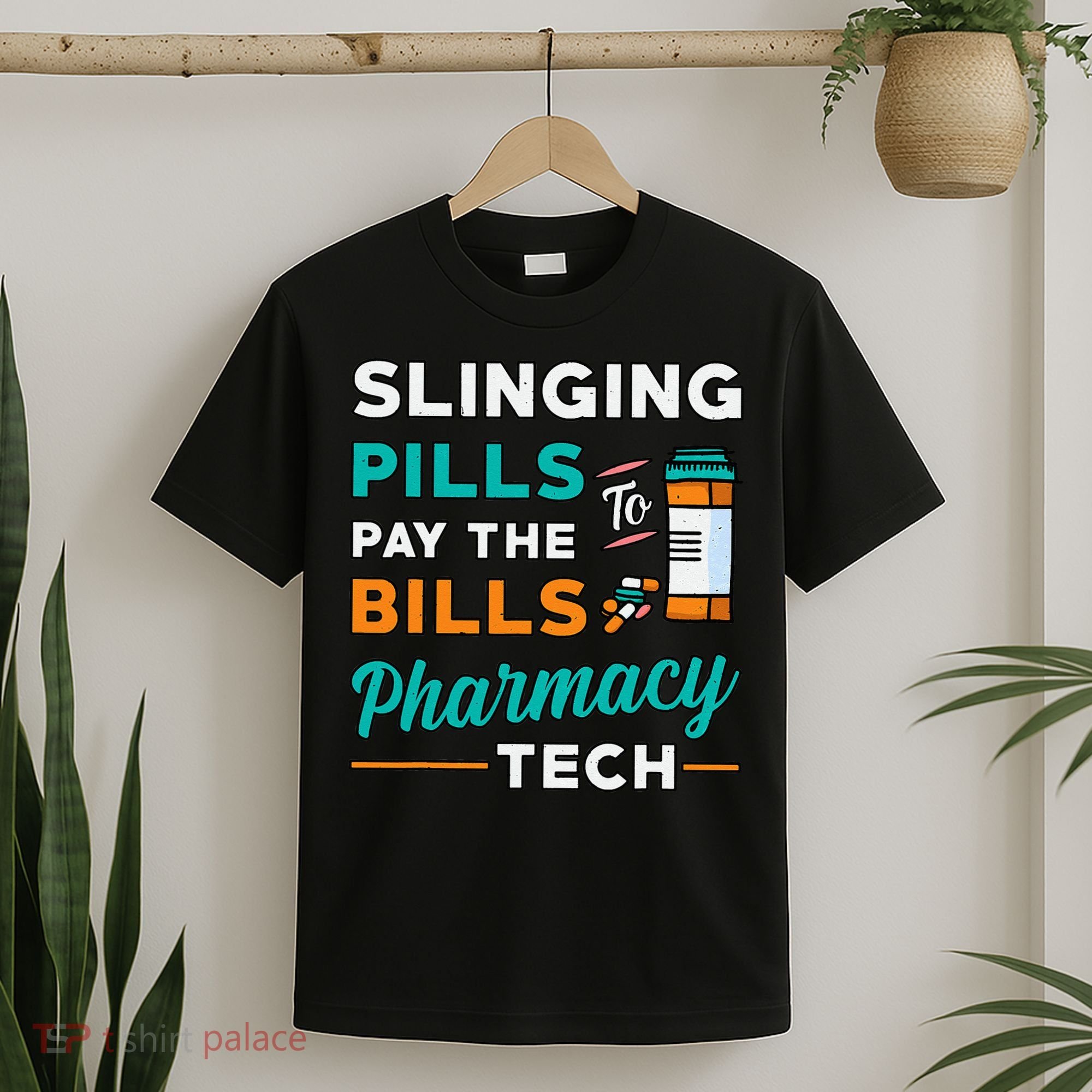 Slinging Pills Pharmacy Tech Vintage Technician Pharmacist T-Shirt