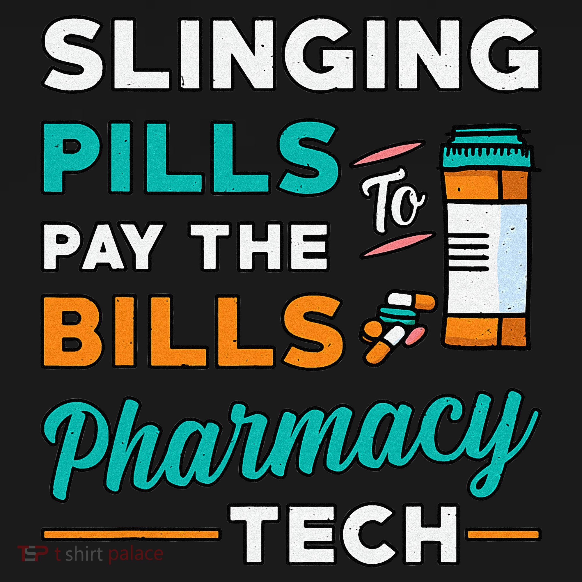 Slinging Pills Pharmacy Tech Vintage Technician Pharmacist T-Shirt