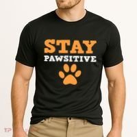 Stay Pawsitive Positive And Pet Lover Gift Cooling Performance Crew T-Shirt thumb 2