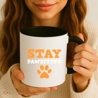 Stay Pawsitive Positive And Pet Lover Gift Coffee Mug thumb 3
