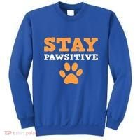 Stay Pawsitive Positive And Pet Lover Gift Sweatshirt thumb 0