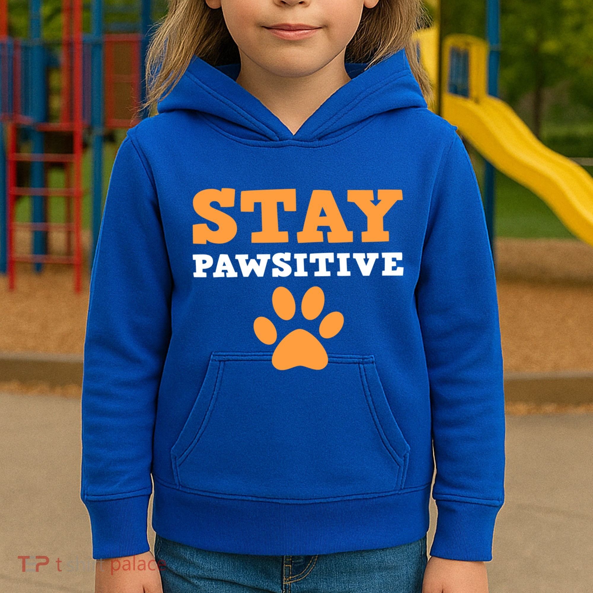 Stay Pawsitive Positive And Pet Lover Gift Kids Hoodie