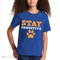 Stay Pawsitive Positive And Pet Lover Gift Kids T-Shirt thumb 2