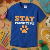 Stay Pawsitive Positive And Pet Lover Gift Kids T-Shirt thumb 3