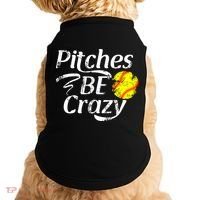 Softball Player Pitches Be Crazy Funny Softball Pitcher Doggie Tank thumb 0