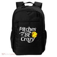 Softball Player Pitches Be Crazy Funny Softball Pitcher Backpack thumb 0