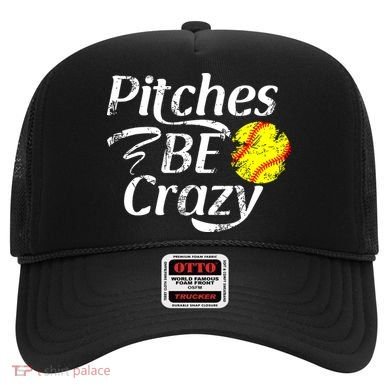 Softball Player Pitches Be Crazy Funny Softball Pitcher Hat