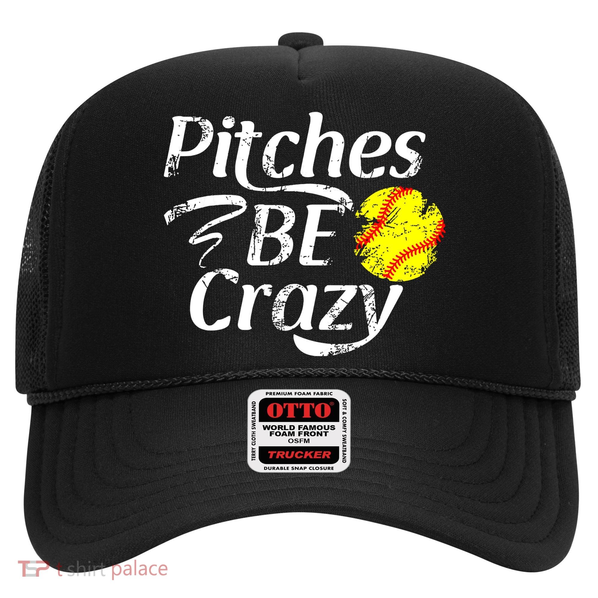 Softball Player Pitches Be Crazy Funny Softball Pitcher Hat