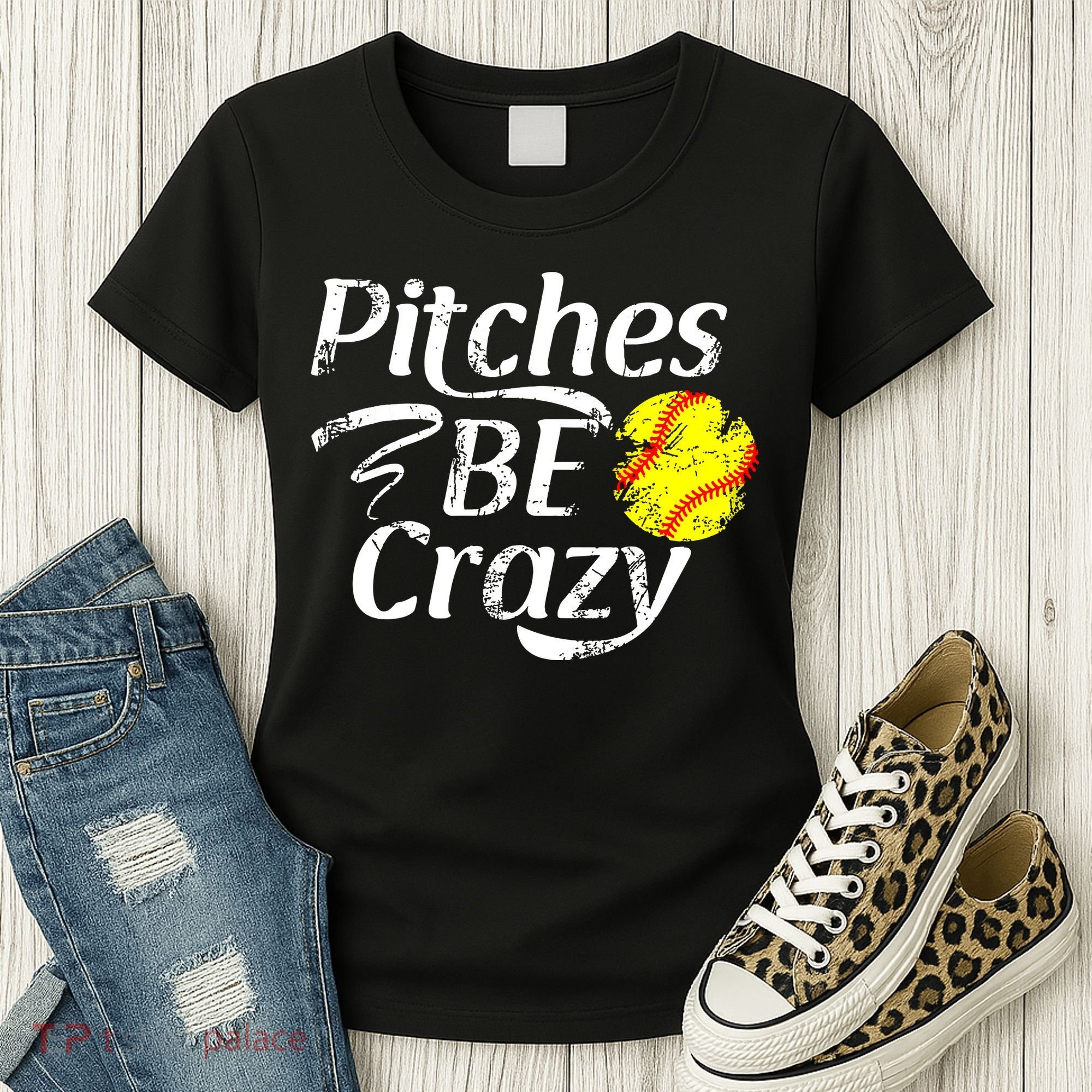 Softball Player Pitches Be Crazy Funny Softball Pitcher Women's T-Shirt
