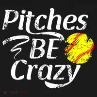 Softball Player Pitches Be Crazy Funny Softball Pitcher Kids Sweatshirt thumb 2