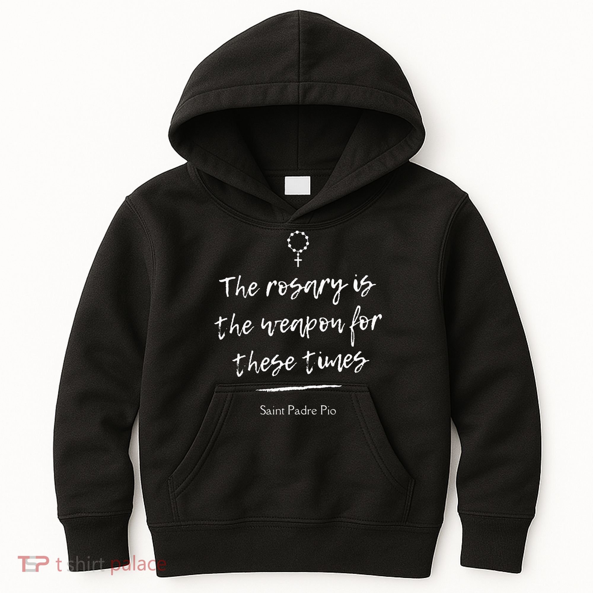 Saint Padre Pio Rosary Inspirational Quote Catholic Kids Hoodie