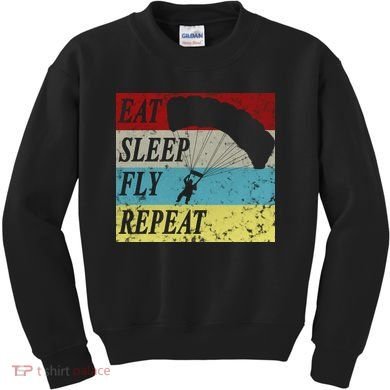 Skydiving Parachute Paraglide Vintage Kids Sweatshirt