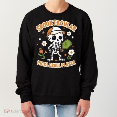 Spooktacular Pickleball Player Ghost Pumpkin Cute Gift Women's Sweatshirt