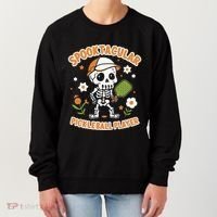 Spooktacular Pickleball Player Ghost Pumpkin Cute Gift Women's Sweatshirt thumb 0