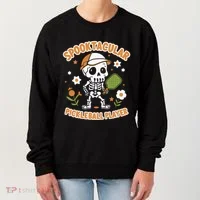 Spooktacular Pickleball Player Ghost Pumpkin Cute Gift Women's Sweatshirt thumb 0