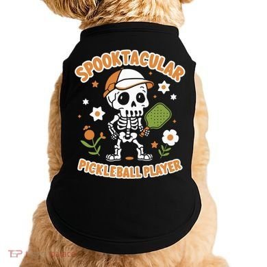 Spooktacular Pickleball Player Ghost Pumpkin Cute Gift Doggie Tank