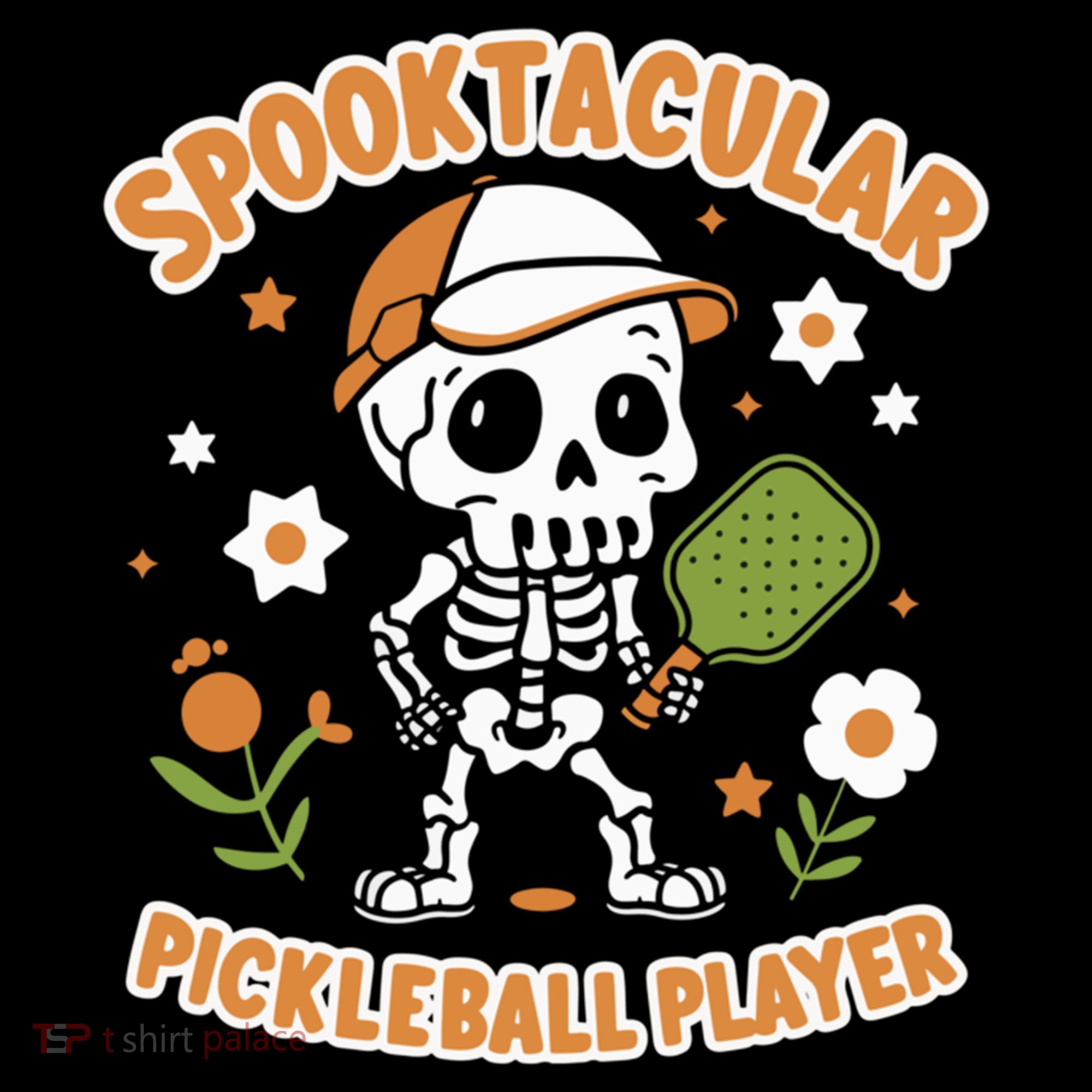 Spooktacular Pickleball Player Ghost Pumpkin Cute Gift Bucket Hat