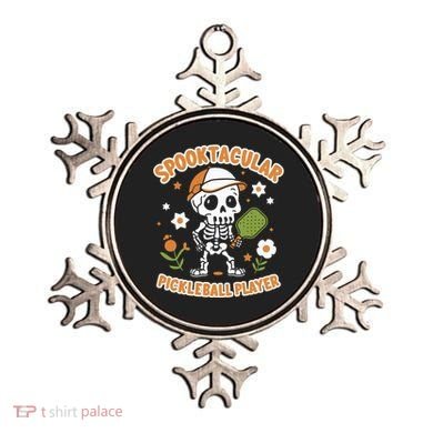 Spooktacular Pickleball Player Ghost Pumpkin Cute Gift Ornament