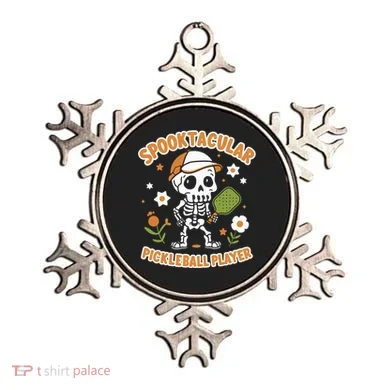 Spooktacular Pickleball Player Ghost Pumpkin Cute Gift Ornament