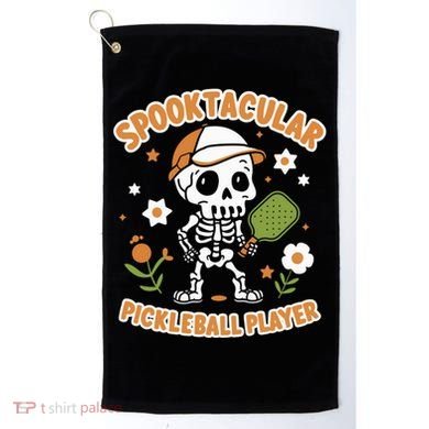 Spooktacular Pickleball Player Ghost Pumpkin Cute Gift Golf Towel