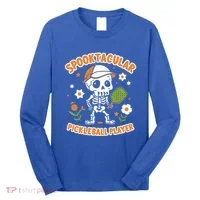 Spooktacular Pickleball Player Ghost Pumpkin Cute Gift Long Sleeve Shirt thumb 0