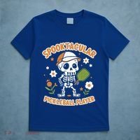 Spooktacular Pickleball Player Ghost Pumpkin Cute Gift T-Shirt thumb 5