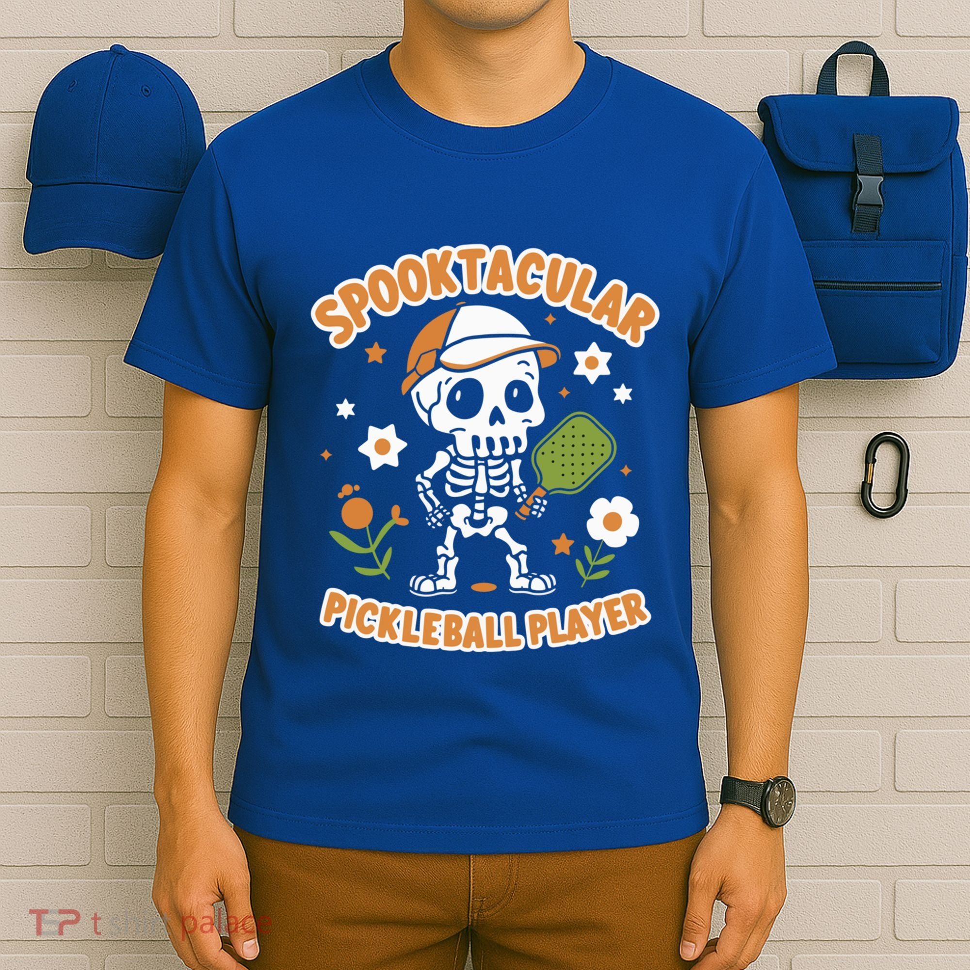 Spooktacular Pickleball Player Ghost Pumpkin Cute Gift T-Shirt
