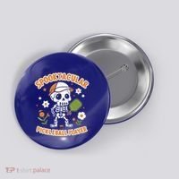 Spooktacular Pickleball Player Ghost Pumpkin Cute Gift Button thumb 0
