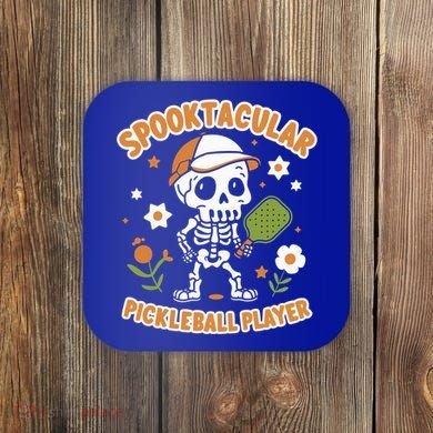 Spooktacular Pickleball Player Ghost Pumpkin Cute Gift Coaster