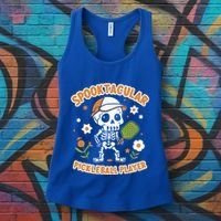Spooktacular Pickleball Player Ghost Pumpkin Cute Gift Women's Tank Top thumb 3