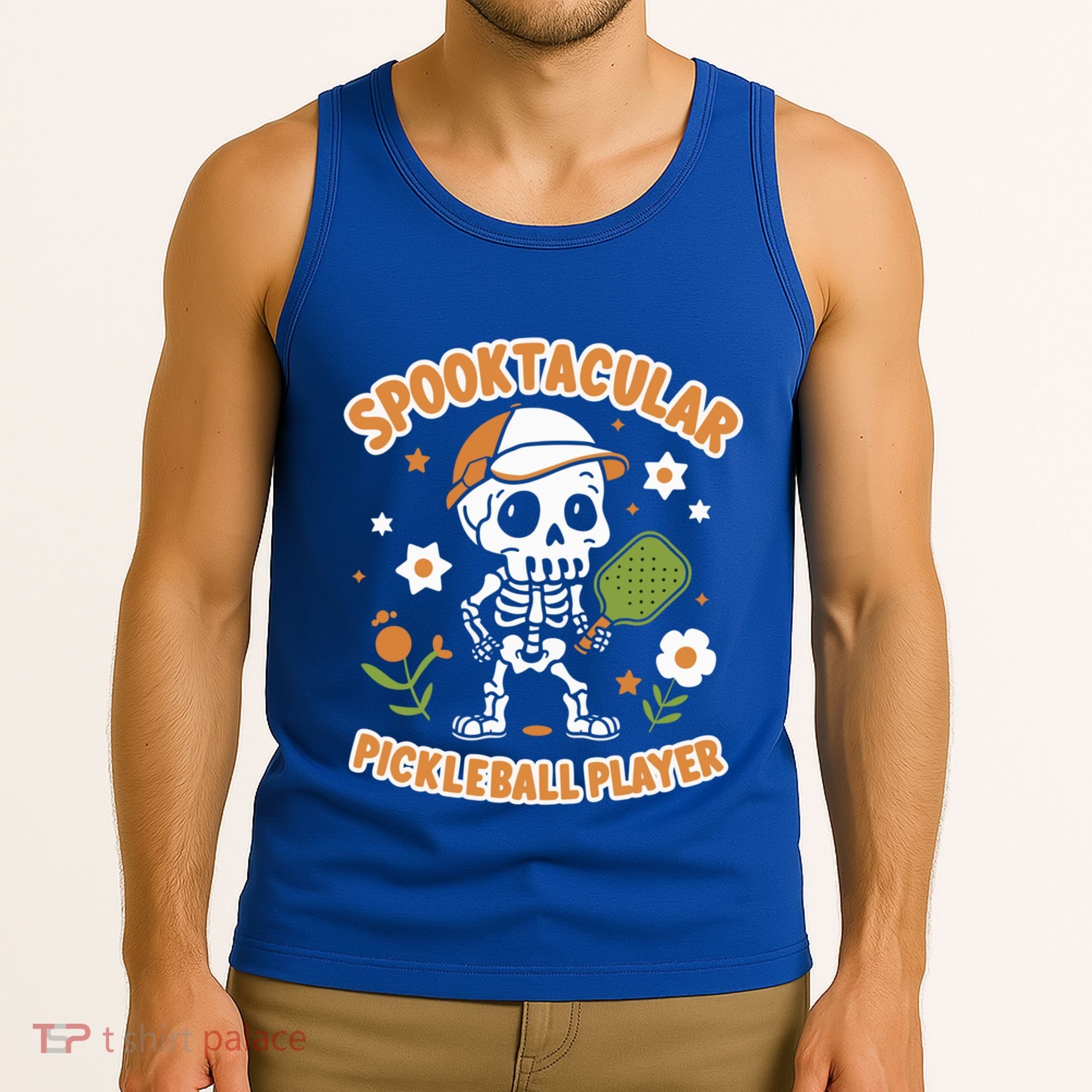 Spooktacular Pickleball Player Ghost Pumpkin Cute Gift Tank Top