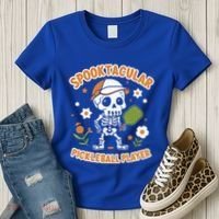 Spooktacular Pickleball Player Ghost Pumpkin Cute Gift Women's T-Shirt thumb 3