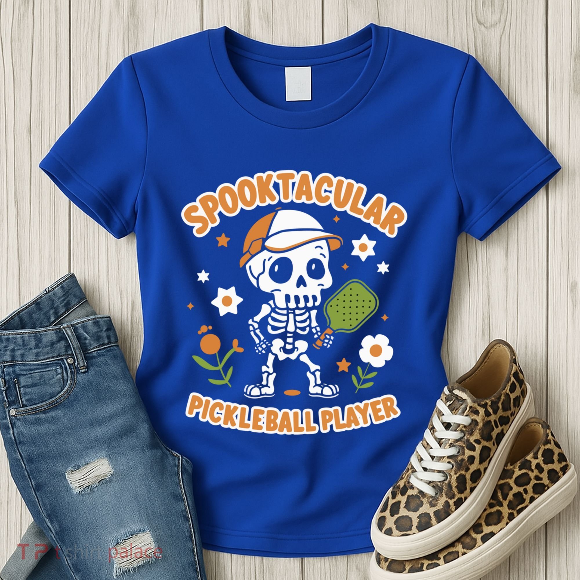 Spooktacular Pickleball Player Ghost Pumpkin Cute Gift Women's T-Shirt