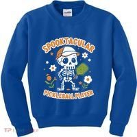 Spooktacular Pickleball Player Ghost Pumpkin Cute Gift Kids Sweatshirt thumb 0