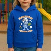 Spooktacular Pickleball Player Ghost Pumpkin Cute Gift Kids Hoodie thumb 3