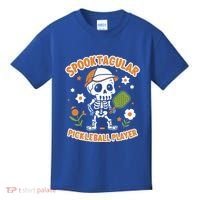 Spooktacular Pickleball Player Ghost Pumpkin Cute Gift Kids T-Shirt thumb 0