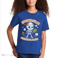 Spooktacular Pickleball Player Ghost Pumpkin Cute Gift Kids T-Shirt thumb 2