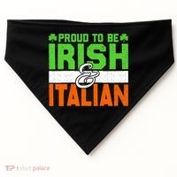St. Patrick's Paddys Day Irish Italian Green Shamrock Gift USA-Made Doggie Bandana thumb 0