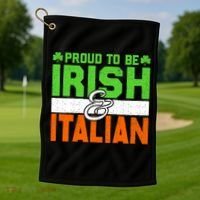 St. Patrick's Paddys Day Irish Italian Green Shamrock Gift Golf Towel thumb 1