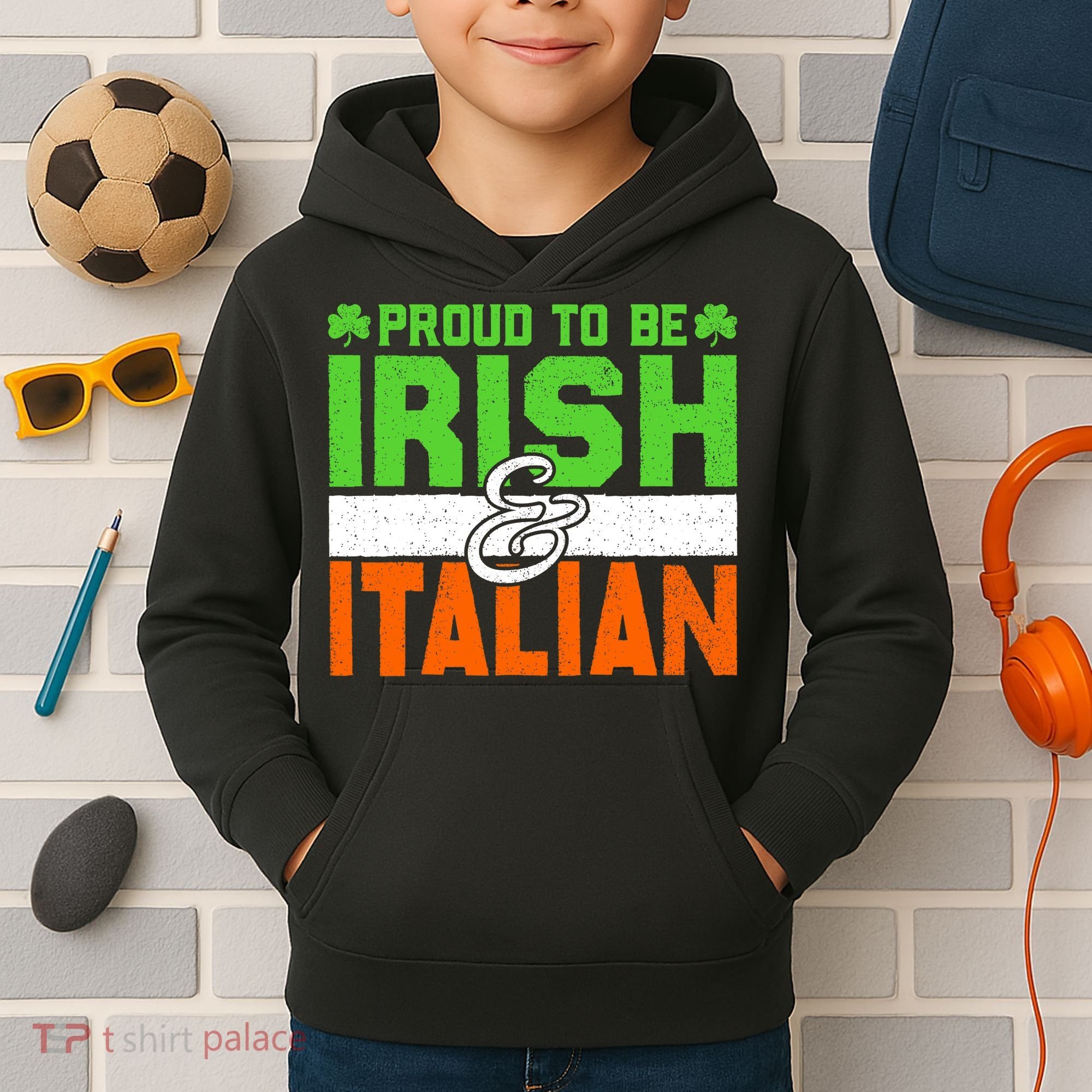St. Patrick's Paddys Day Irish Italian Green Shamrock Gift Kids Hoodie