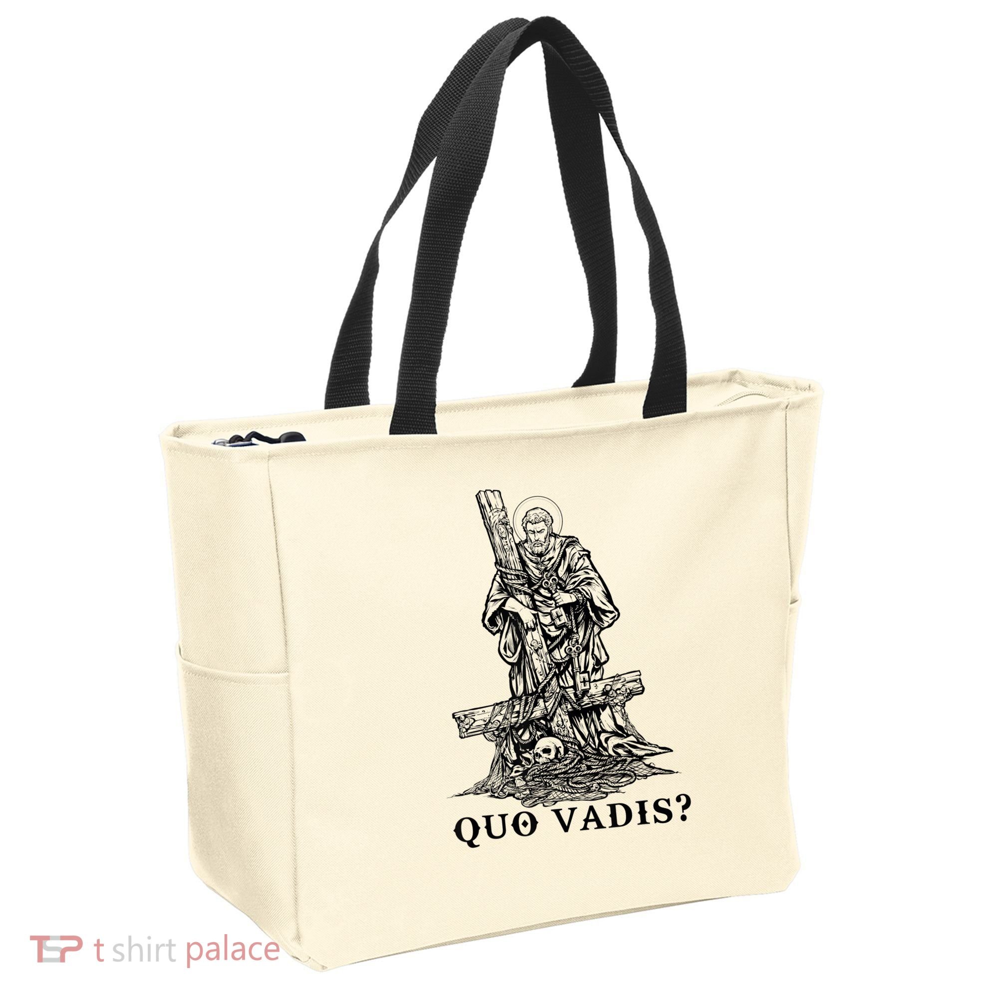 Saint Peter Quo Vadis Catholic Christian Jesus Tote Bag