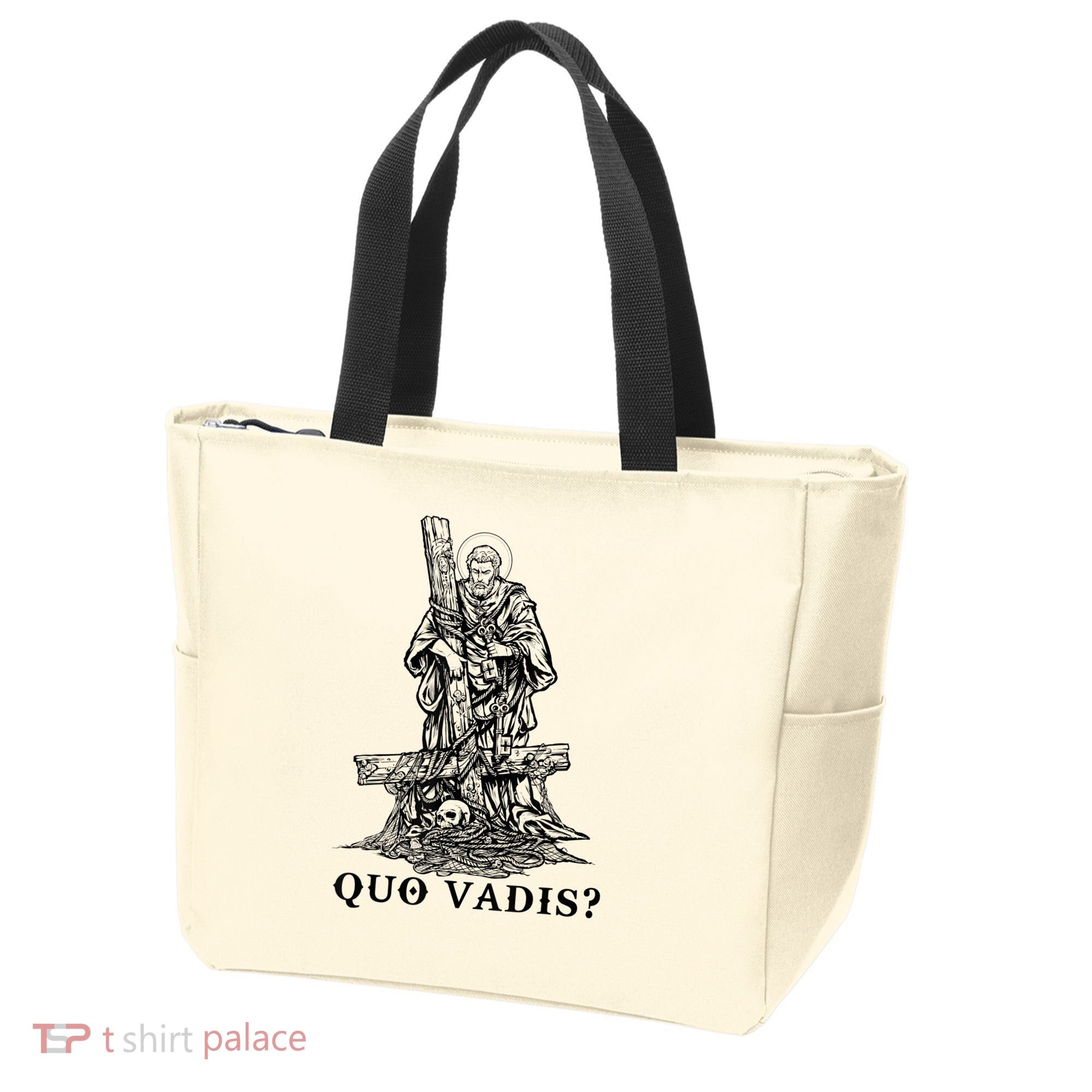 Saint Peter Quo Vadis Catholic Christian Jesus Tote Bag