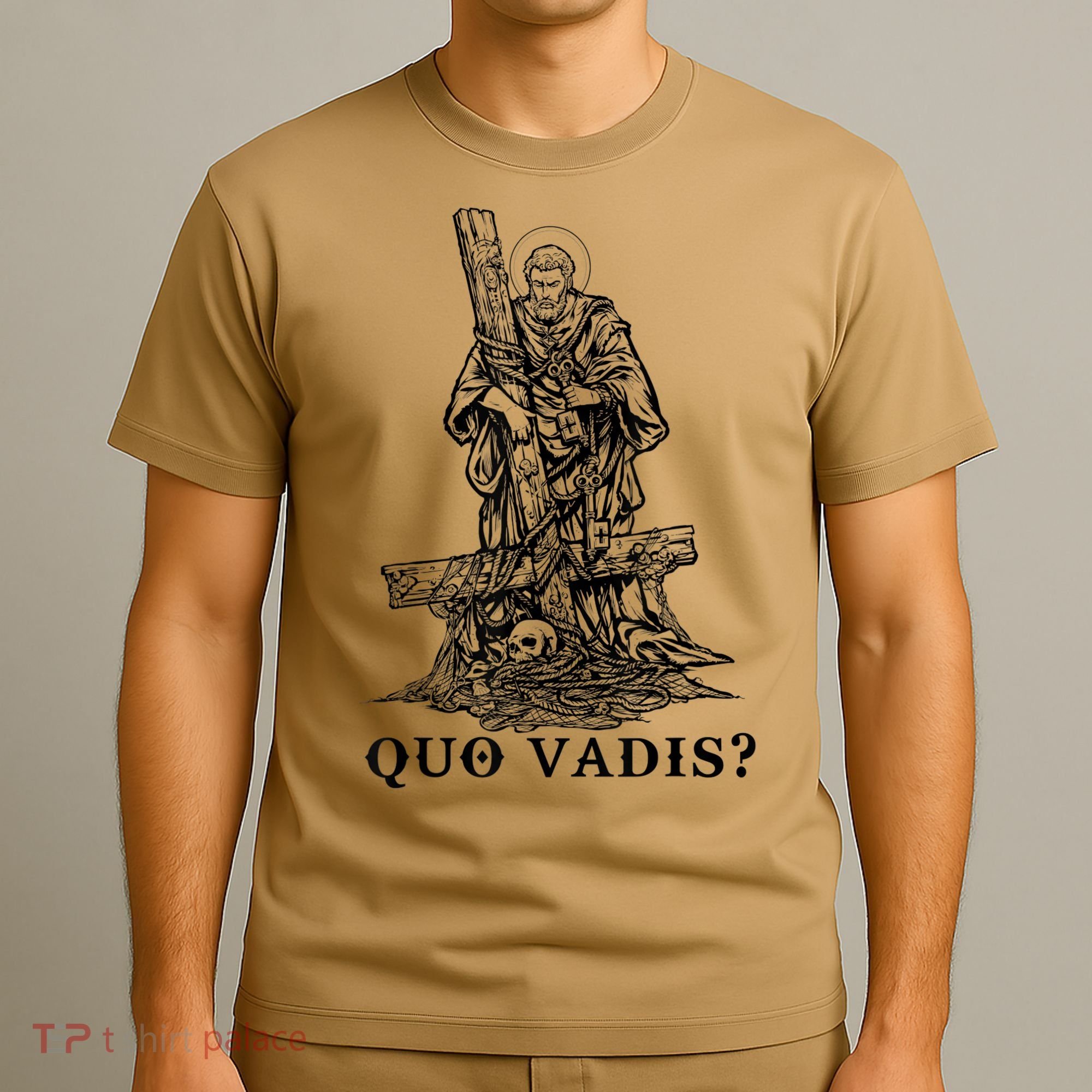 Saint Peter Quo Vadis Catholic Christian Jesus T-Shirt