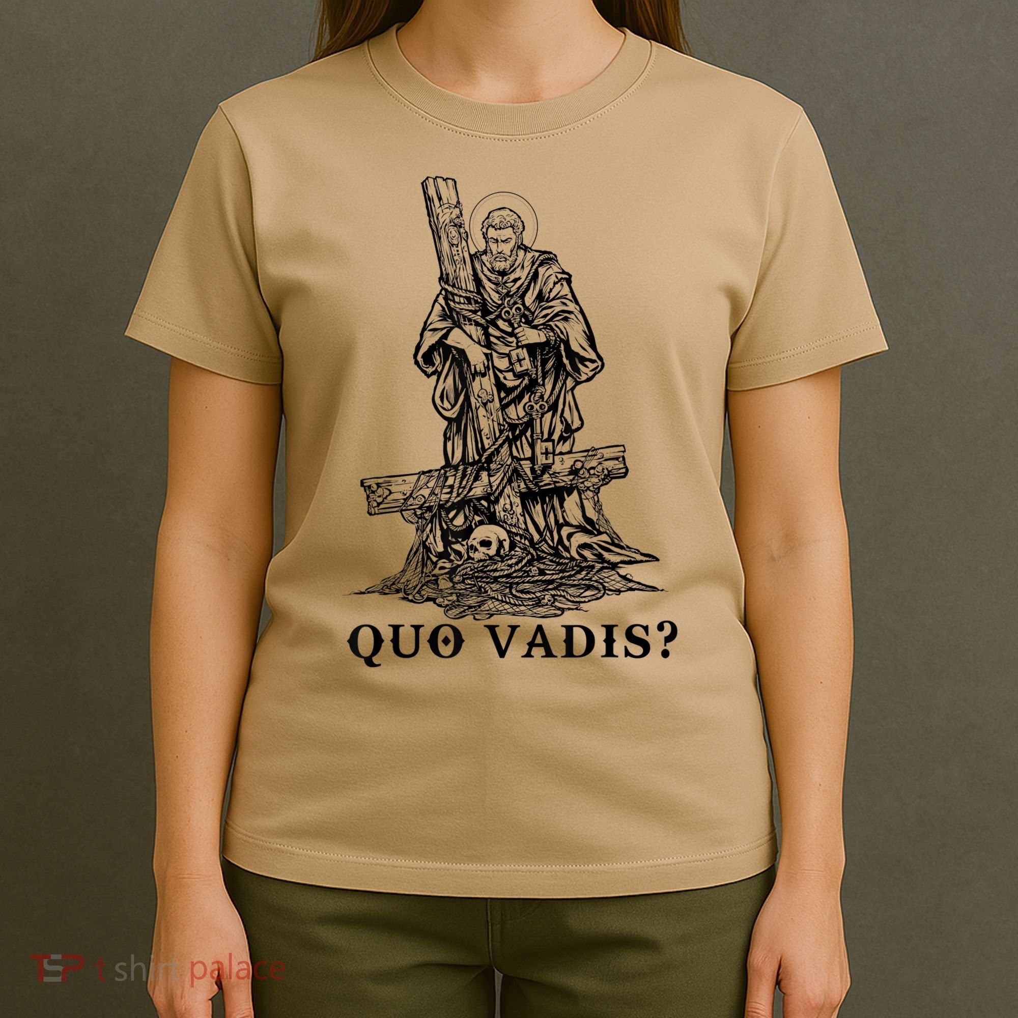 Saint Peter Quo Vadis Catholic Christian Jesus T-Shirt