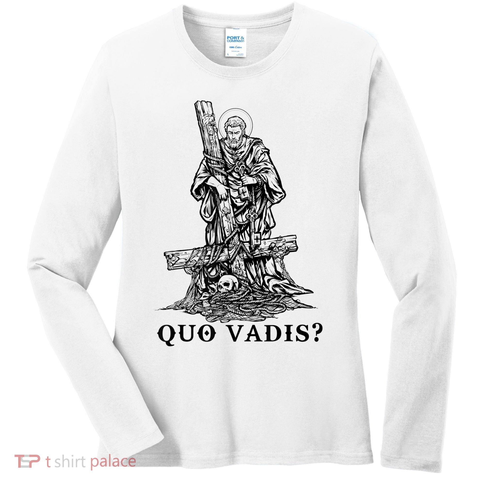 Saint Peter Quo Vadis Catholic Christian Jesus Women's Long Sleeve Shirt