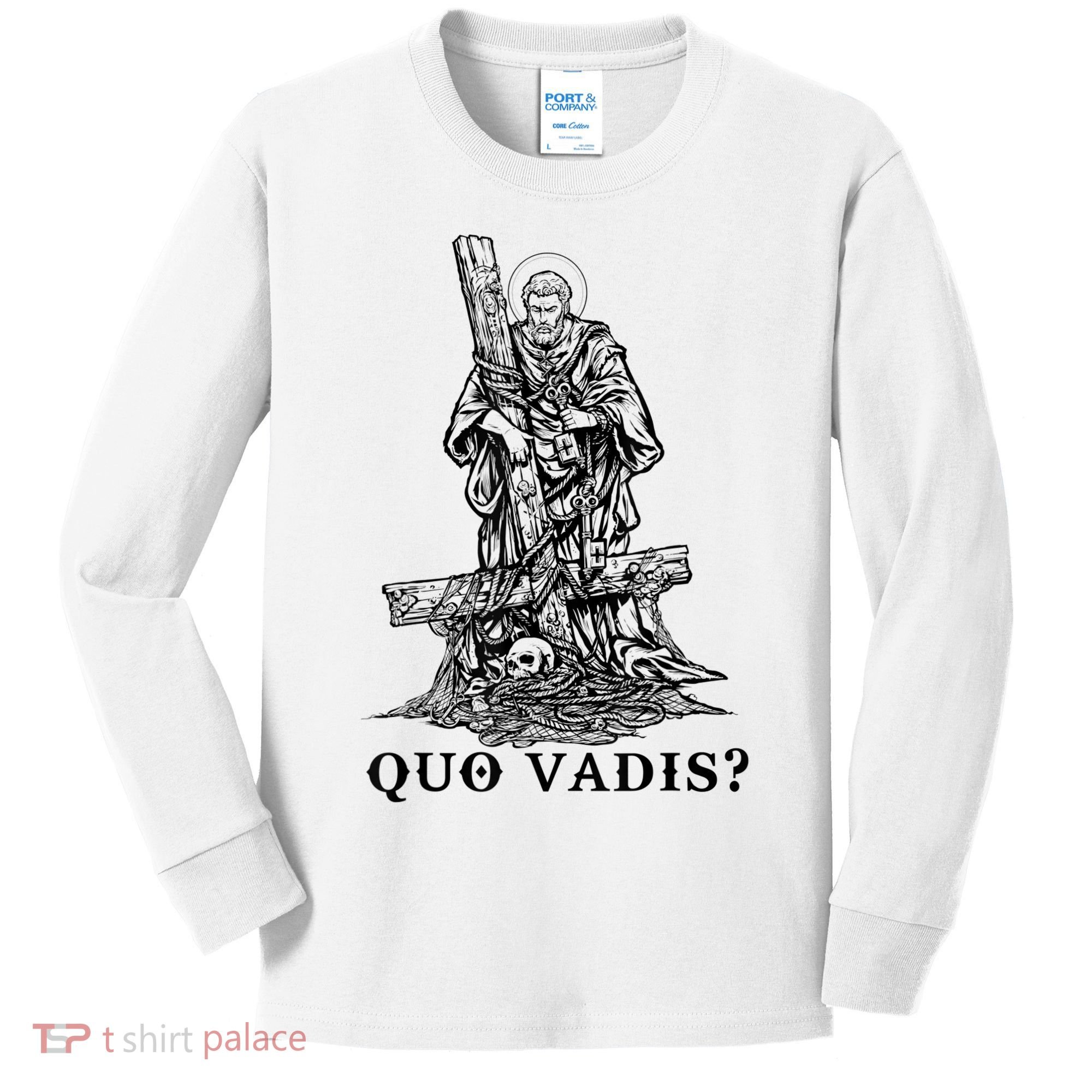 Saint Peter Quo Vadis Catholic Christian Jesus Kids Long Sleeve Shirt