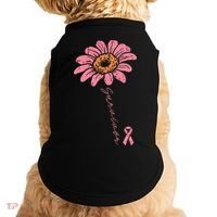 Sunflower Pink Ribbon Breast Cancer Survivor Awareness Doggie Tank thumb 0